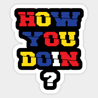 How You Doin Vintage Graphic Design Sticker